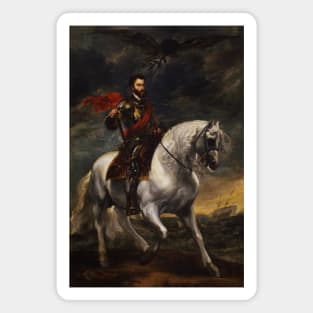 Equestrian portrait of the Emperor Charles V by Anthony van Dyck Magnet